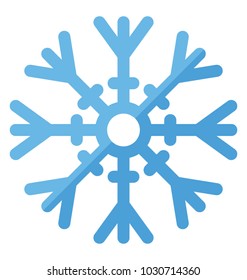 
A winter snowflake, frost crystal flat icon
