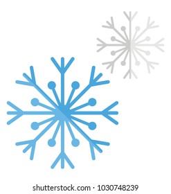 
A winter snowflake, frost crystal flat icon
