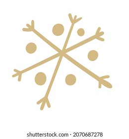 Winter snowflake hand drawn icon isolated on white background vector illustration. Northern ethnic culture element vector illustration.