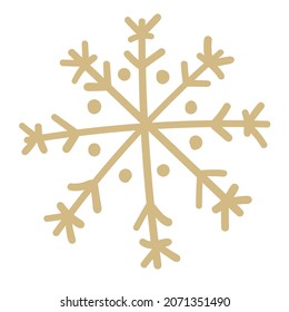 Winterschneeflocken, handgezeichnet Symbol einzeln auf weißem Hintergrund, Vektorgrafik. Ethnische Kultur-Element des Nordens, Vektorgrafik.