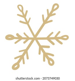 Winterschneeflocken, handgezeichnet Symbol einzeln auf weißem Hintergrund, Vektorgrafik. Ethnische Kultur-Element des Nordens, Vektorgrafik.