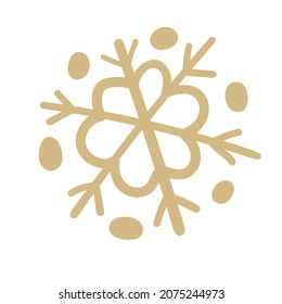 Winter snowflake hand drawn icon isolated on white background vector illustration. Northern ethnic culture element vector illustration.