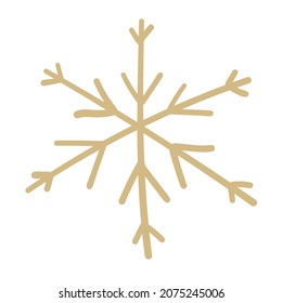 Icono dibujado a mano con copo de nieve en invierno aislado en ilustración vectorial de fondo blanco. Ilustración vectorial del elemento de la cultura étnica del norte.