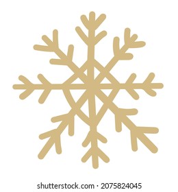 Winter snowflake hand drawn icon isolated on white background vector illustration. Northern ethnic culture element vector illustration.