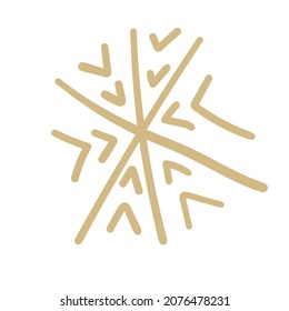 Winterschneeflocken, handgezeichnet Symbol einzeln auf weißem Hintergrund, Vektorgrafik.