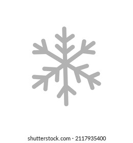 Icono dibujado a mano con copo de nieve en invierno aislado en ilustración vectorial de fondo blanco.