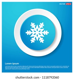 Winter snowflake icon Abstract Blue Web Sticker Button - Free vector icon