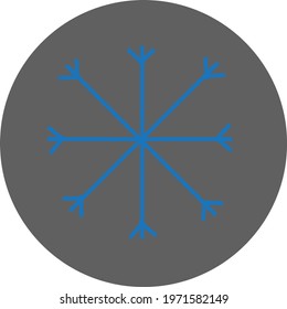 Winterschneeflocke, Vektorgrafik auf weißem Hintergrund