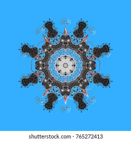 Winter snowflake. Snowflake Icon. Isolated on blue, gray and neutral colors. Snowflake Vector illustration.