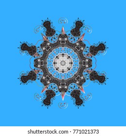 Winter snowflake. Snowflake Icon. Isolated on blue, gray and neutral colors. Snowflake Vector illustration.