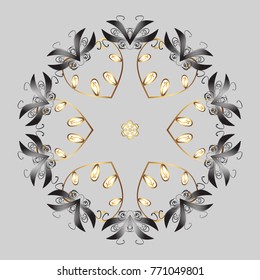 Winter snowflake. Snowflake Icon. Isolated on gray, white and brown colors. Snowflake Vector illustration.