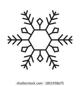 icono de copo de nieve de invierno, estilo de línea, ilustración vectorial