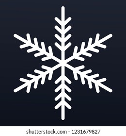 Winter snowflake icon. Outline winter snowflake vector icon for web design isolated on black background
