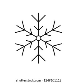 Winter snowflake icon. Snow vector sign. Snowflake linear icon