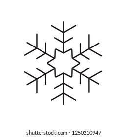 Winter snowflake icon. Snow vector sign. Snowflake linear icon