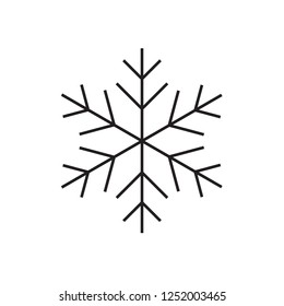 Winter snowflake icon. Snow vector sign. Snowflake linear icon