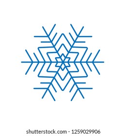 Winter snowflake icon. Snow vector sign. Snowflake linear icon. Illustration of colored snowflake icon