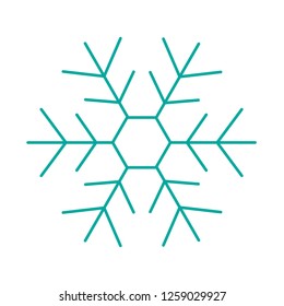 Winter snowflake icon. Snow vector sign. Snowflake linear icon. Illustration of colored snowflake icon
