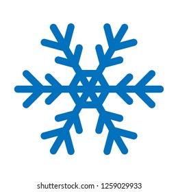 Winter snowflake icon. Snow vector sign. Snowflake linear icon. Illustration of colored snowflake icon