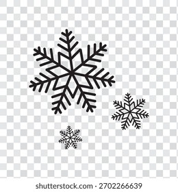Winter snowflake icon. Snow vector sign with transparent background eps10