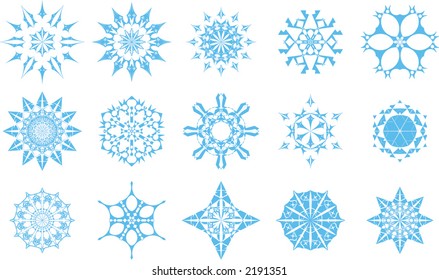 Winter snowflake icons. Vector illustration - resizable to any size