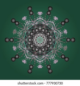 Winter snowflake. Isolated on green, gray and neutral colors. Snowflake Vector illustration. Snowflake Icon.