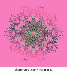 Winter snowflake. Isolated on pink, gray and neutral colors. Snowflake Vector illustration. Snowflake Icon.
