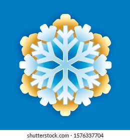 winter Snowflake isolated on white background. Vector illustration.