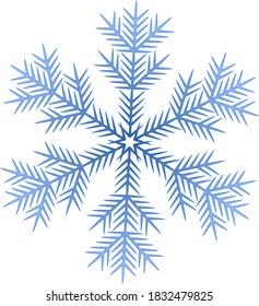 winter Snowflake isolated on white background. Vector illustration.