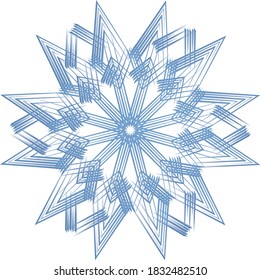 winter Snowflake isolated on white background. Vector illustration.