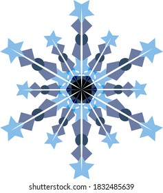 copo de nieve de invierno aislado en fondo blanco. Ilustración vectorial.