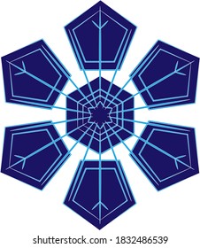 winter Snowflake isolated on white background. Vector illustration.