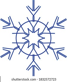 winter Snowflake isolated on white background. Vector illustration.