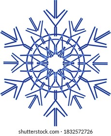 copo de nieve de invierno aislado en fondo blanco. Ilustración vectorial.