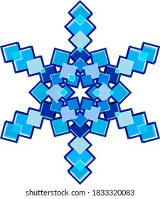 winter Snowflake isolated on white background. Vector illustration.