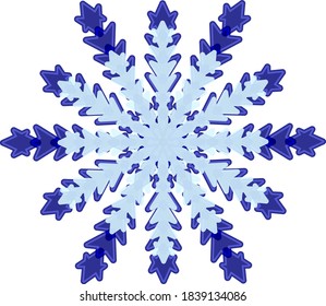 winter Snowflake isolated on white background. Vector illustration.