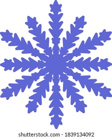 copo de nieve de invierno aislado en fondo blanco. Ilustración vectorial.