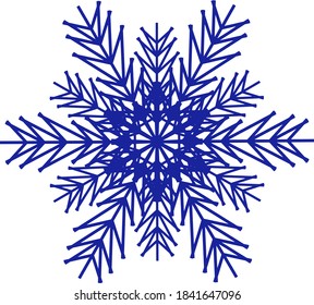 copo de nieve de invierno aislado en fondo blanco. Ilustración vectorial.