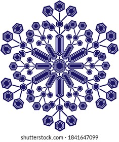 copo de nieve de invierno aislado en fondo blanco. Ilustración vectorial.