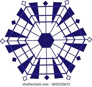 winter Snowflake isolated on white background. Vector illustration.