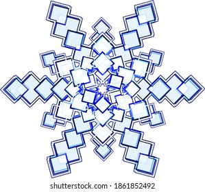 copo de nieve de invierno aislado en fondo blanco. Ilustración vectorial.