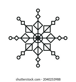 Winterschneeflocken einzeln auf weißem Hintergrund. Dekor zum Feiern. Vektorgrafik.