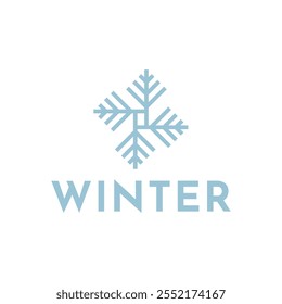Winter Schneeflocke Logo. Schneeflocken-Logo-Illustration.