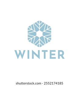Winter snowflake logo. Snowflake logo illustration.