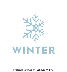 Logotipo del copo de nieve del invierno. Ilustración del logotipo de Snowflake.