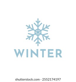 Logotipo del copo de nieve del invierno. Ilustración del logotipo de Snowflake.