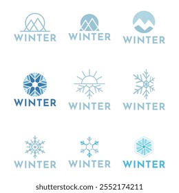 Winter snowflake logo. Snowflake logo illustration.