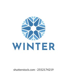 Winter snowflake logo. Snowflake logo illustration.