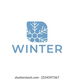Winter snowflake logo. Snowflake logo illustration.