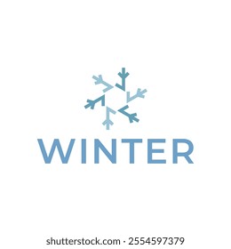 Winter snowflake logo. Snowflake logo illustration.